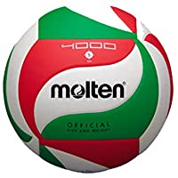 Molten VM4000 - Balón de Voleibol- Blanco- Rojo y verde- Talla 5